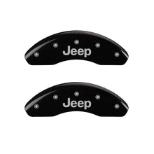 Load image into Gallery viewer, MGP 4 Caliper Covers Engraved Front & Rear JEEP Black finish silver ch