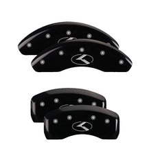 Load image into Gallery viewer, MGP 4 Caliper Covers Engraved Front & Rear Circle K/Kia Black finish silver ch