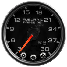 Load image into Gallery viewer, Autometer Spek-Pro Gauge Rail Press 2 1/16in 30Kpsi Stepper Motor W/Peak & Warn Blk/Blk