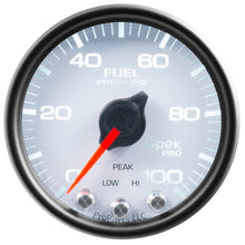 Load image into Gallery viewer, Autometer Spek-Pro Gauge Fuel Press 2 1/16in 100psi Stepper Motor W/Peak & Warn Wht/Blk