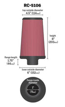 Load image into Gallery viewer, K&N Universal ChromeRound Tapered Air Filter 3in Flange ID / 6in Base OD / 4.5in Top OD / 8in Height
