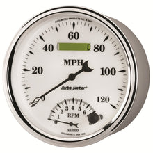 Load image into Gallery viewer, AutoMeter Gauge Tach/Speedo 5in. 120MPH & 8K RPM Elec. Program Old Tyme White II