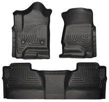 Load image into Gallery viewer, Husky Liners 14 Chevrolet Silverado/GMC Sierra WeatherBeater Black Front & 2nd Seat Floor Liners