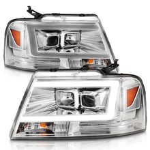 Load image into Gallery viewer, ANZO 2004-2008 Ford F-150 Projector Headlights w/ Light Bar Chrome Housing