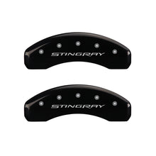 Load image into Gallery viewer, MGP 4 Caliper Covers Engraved Front & Rear Stingray Black finish silver ch