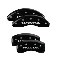 Load image into Gallery viewer, MGP 4 Caliper Covers Engraved Front & Rear Honda Black Finish Silver Char 2010 Honda Civic