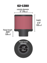 Load image into Gallery viewer, K&N 1.25in Flange ID x 3in OD x 2.5 inch H Rubber Base Crankcase Vent Filter