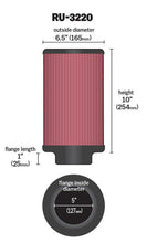 Load image into Gallery viewer, K&N Filter Universal Rubber Filter 5in Flange ID / 6.5in OD / 10in Height