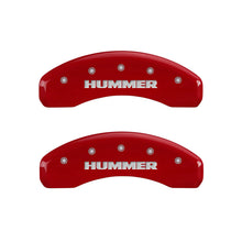 Load image into Gallery viewer, MGP 4 Caliper Covers Engraved Front & Rear Hummer Red finish silver ch