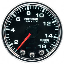 Load image into Gallery viewer, Autometer Spek-Pro Gauge Nitrous Press 2 1/16in 1600psi Stepper Motor W/Peak & Warn Blk/Chrm