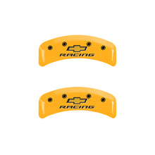 Load image into Gallery viewer, MGP 4 Caliper Covers Engraved F & R Chevy Racing Yellow Finish Black Char 1988 Chevrolet Corvette