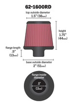 Load image into Gallery viewer, K&N 2in Base OD x .375in Flange ID x 1.75in H Rubber Base Crankcase Vent Filter