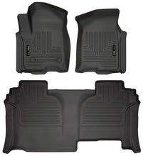 Load image into Gallery viewer, Husky Liners 19-23 GMC Sierra 1500 Double Cab Weatherbeater Black Front & 2nd Seat Floor Liners