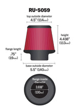 Load image into Gallery viewer, K&N Universal Clamp-On Air Filter 3-15/16in FLG / 5-1/2in B / 4-1/2in T / 4-7/16in H