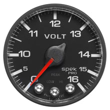 Load image into Gallery viewer, AutoMeter Gauge Voltmeter 2-1/16in. 16V Stepper Motor W/Peak & Warn Blk/Blk Spek-Pro
