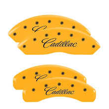 Load image into Gallery viewer, MGP 4 Caliper Covers Engraved Front & Rear MGP Yellow finish black ch