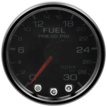 Load image into Gallery viewer, Autometer Spek-Pro Gauge Fuel Press 2 1/16in 30psi Stepper Motor W/Peak & Warn Blk/Smoke/Blk