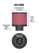 Load image into Gallery viewer, K&N 1.25in Flange ID x 3in OD x 2.5 inch H Rubber Base Crankcase Vent Filter