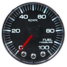 Load image into Gallery viewer, Autometer Spek-Pro Gauge Fuel Press 2 1/16in 100psi Stepper Motor W/Peak & Warn Blk/Chrm