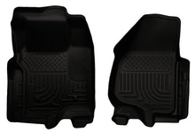 Load image into Gallery viewer, Husky Liners 11-12 Ford Super Duty Crew & Extended Cab WeatherBeater Front Row Black Floor Liners
