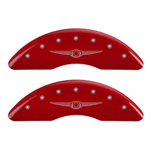 Load image into Gallery viewer, MGP 4 Caliper Covers Engraved Front & Rear Style 1/Chrysler Wing Red finish silver ch
