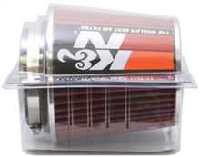Load image into Gallery viewer, K&N Universal Air Filter Chrome Round Tapered Red - 4in Flange ID x 1.125in Flange Length x 5.5in H