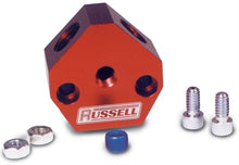 Load image into Gallery viewer, Russell Performance Billet Aluminum Y-Block w/ 1/2in inlet & 3/8in outlet