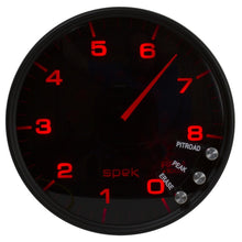 Load image into Gallery viewer, Autometer Spek-Pro Gauge Tachometer 5in 8K Rpm W/Shift Light & Peak Mem Black/Smoke/Black