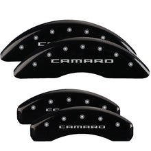 Load image into Gallery viewer, MGP 4 Caliper Covers Engraved Front & Rear Gen 5/Camaro Black finish silver ch