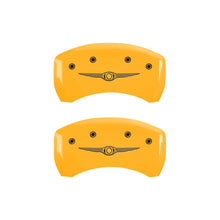 Load image into Gallery viewer, MGP 4 Caliper Covers Engraved F & R Chrysler Wing Yellow Finish Black Char 2005 Chrysler Crossfire