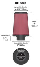 Load image into Gallery viewer, K&N Universal Rubber Filter 4inch FLG / 6inch OD-B / 4-5/8inch OD-T / 9inch H