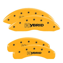 Load image into Gallery viewer, MGP 4 Caliper Covers Engraved Front & Rear Gm Style/Hybrid Yellow Finish Black Char 2009 GMC Envoy