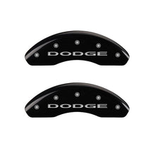 Load image into Gallery viewer, MGP 4 Caliper Covers Engraved Front & Rear With out stripes/Dodge Black finish silver ch