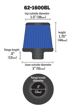 Load image into Gallery viewer, K&N 2in Base OD x .375in Flange ID x 1.75in H Rubber Base Crankcase Vent Filter - Blue