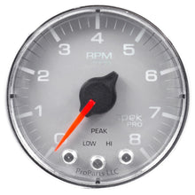 Load image into Gallery viewer, Autometer Spek-Pro Gauge Tach 2 1/16in 8K Rpm W/ Shift Light & Peak Mem Slvr/Chrm