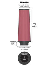 Load image into Gallery viewer, K&N Universal Rubber Filter 4inch FLG / 6inch OD-B / 4-5/8inch OD-T / 14inch H