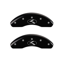 Load image into Gallery viewer, MGP 4 Caliper Covers Engraved Front & Rear Circle K/Kia Black Finish Silver Char 2018 Kia Niro