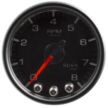 Load image into Gallery viewer, Autometer Spek-Pro Gauge Tach 2 1/16in 8K Rpm W/ Shift Light & Peak Mem Blk/Blk