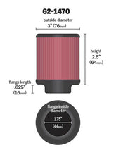 Load image into Gallery viewer, K&N 1.75 inch Vent 3 inch D 2.5 inch H Air Filter - Rubber Top