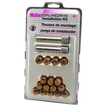 Load image into Gallery viewer, McGard SplineDrive Tuner 4 Lug Install Kit w/Locks & Tool (Cone) M12x1.5 / 13/16 Hex - Gold (CS)
