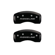 Load image into Gallery viewer, MGP 4 Caliper Covers Engraved Front & Rear Ridgeline Black Finish Silver Char 2019 Honda Ridgeline