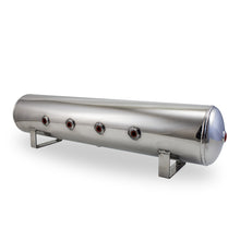 Load image into Gallery viewer, Air Lift 4 Gal Alum Tank - (4) 1/4in Face (2) 3/8in Ports & 1/4in Drain - 30in L X 6in D - Polished
