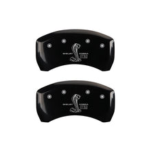 Load image into Gallery viewer, MGP Rear set 2 Caliper Covers Engraved Rear GT350 Shelby & Cobra Black finish silver ch