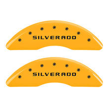 Load image into Gallery viewer, MGP 4 Caliper Covers Engraved Front & Rear Bowtie Black finish silver ch