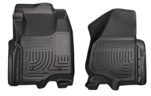Load image into Gallery viewer, Husky Liners 11-12 Ford Super Duty Crew & Extended Cab WeatherBeater Front Row Black Floor Liners