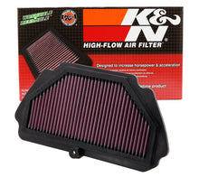 Load image into Gallery viewer, K&N Replacement Air FIlter 09-12 Kawasaki ZX6R Ninja 600 / 09-10 ZX6R Ninja Monster Energy 600