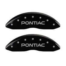 Load image into Gallery viewer, MGP 4 Caliper Covers Engraved Front & Rear Pontiac Black Finish Silver Char 2004 Pontiac GTO