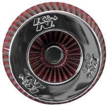 Load image into Gallery viewer, K&N Universal Air Filter Chrome Round Tapered Red - 4in Flange ID x 1.125in Flange Length x 5.5in H