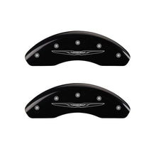 Load image into Gallery viewer, MGP 4 Caliper Covers Engraved Front & Rear Style 2/Chrysler Wing Black finish silver ch