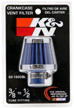 Load image into Gallery viewer, K&N 2in Base OD x .375in Flange ID x 1.75in H Rubber Base Crankcase Vent Filter - Blue